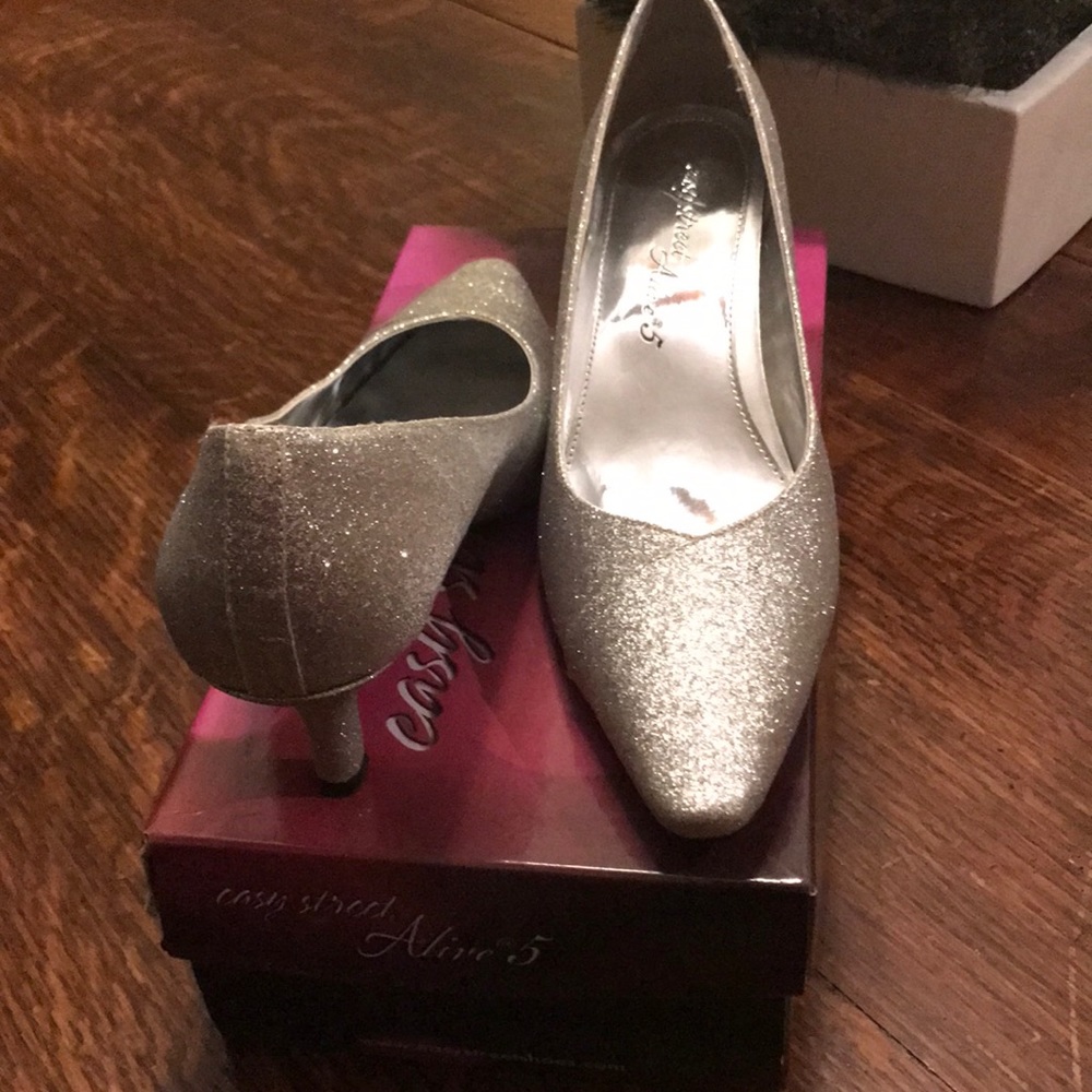 Silver glitter chiffon